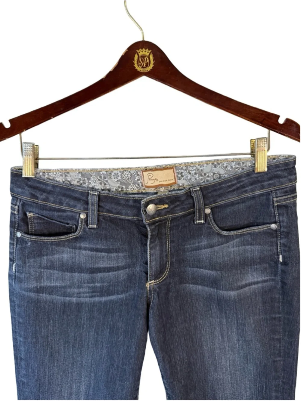 Paige Classic Dark Wash Denim Bermuda Shorts - Dark Blue Size 28 Y2K Casual
